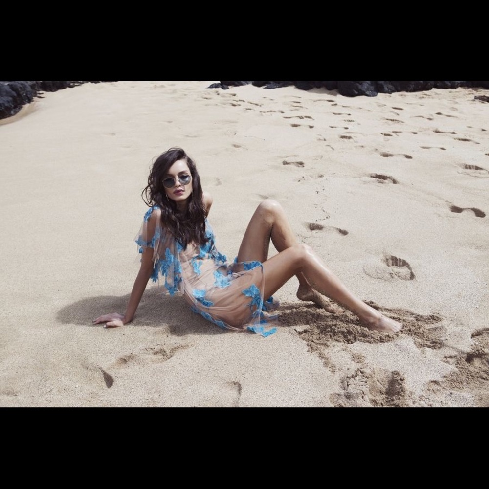 RARE For Love & Lemons Orchid Mini Dress Teal XS